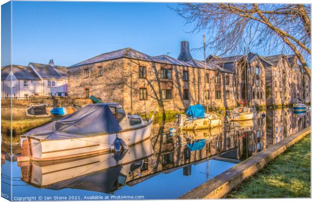 The old warehouses, Totnes  Canvas Print by Ian Stone