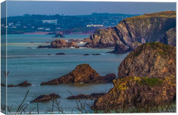 Hope Cove,to Thurlstone in Devon  Canvas Print by Ian Stone