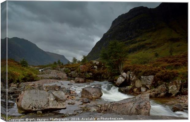 A stormy day in Glencoe, Scottish Highlands Canvas Print by gels designs Photography
