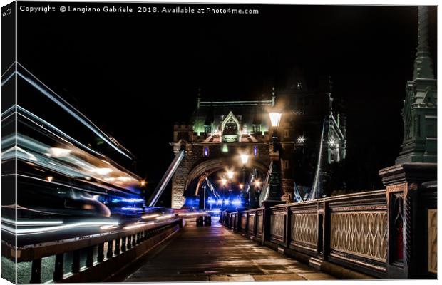 A night on Tower Bridge Canvas Print by Langiano Gabriele