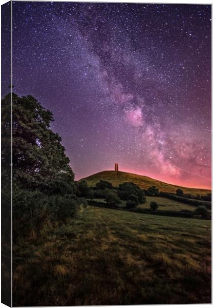 Glastonbury Tor under the Stars and Milky Way Canvas Print by Thomas Russell