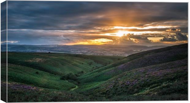 Beacon Hill Quantocks Somerset Sunset Canvas Print by Thomas Russell