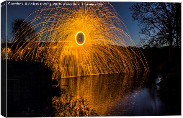 Wire wool spinning Canvas Print by Andrew Nutting