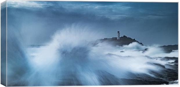 Godrevy Light house Canvas Print by Chris Davis