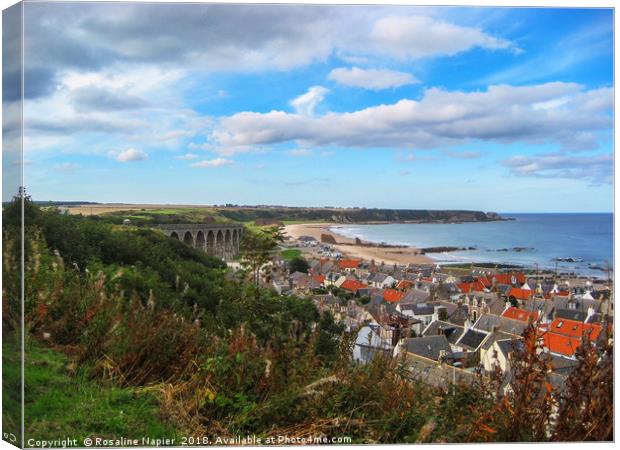 Cullen and its viaduct Moray, Scotland Canvas Print by Rosaline Napier