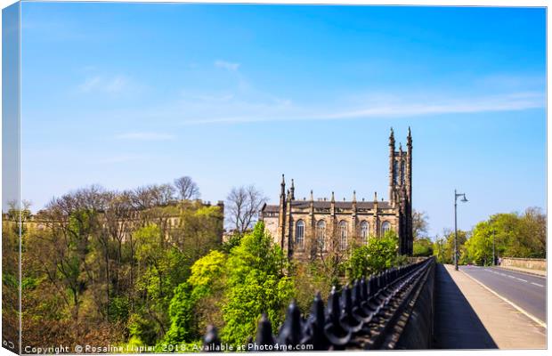 Dean Bridge, Edinburgh looking towards Holy Trinit Canvas Print by Rosaline Napier