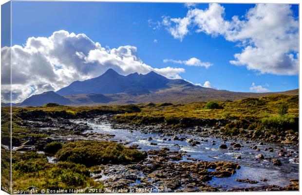 River Sligachan and Cuillins Isle of Skye Canvas Print by Rosaline Napier