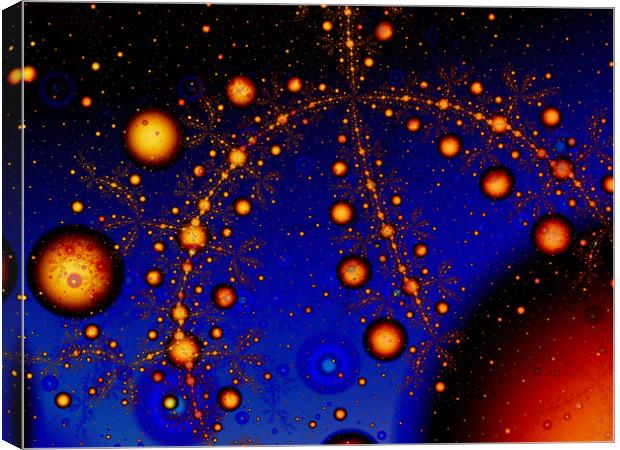 Exploding planets fractal art Canvas Print by Rosaline Napier