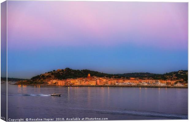 St Tropez sunset Canvas Print by Rosaline Napier