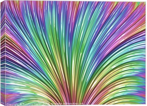Pastel rainbow fan fractal abstract Canvas Print by Rosaline Napier