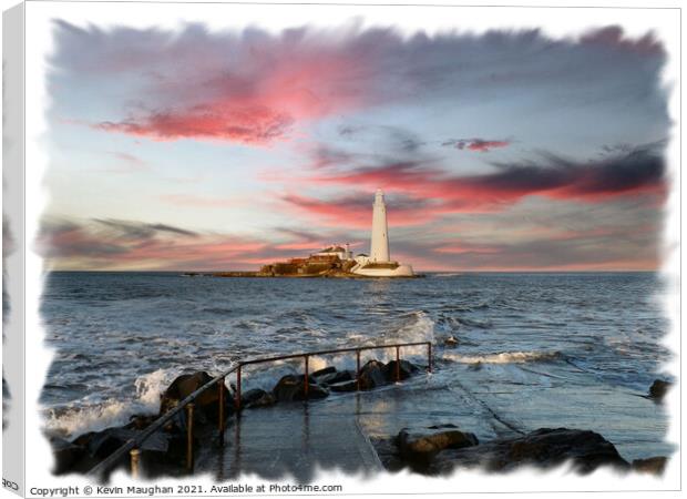 Majestic St Marys Lighthouse Canvas Print by Kevin Maughan