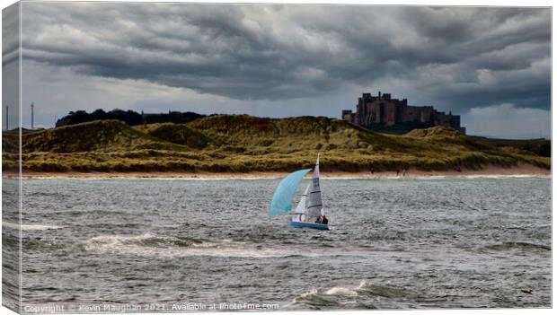 Sailing Boat Near Bamburgh Canvas Print by Kevin Maughan