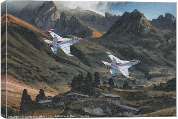USAF Low Level Valley Flying (Sketch Digital Image) Canvas Print by Kevin Maughan