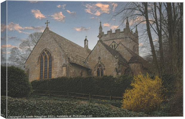 St Peters Church In Upper Slaughter Canvas Print by Kevin Maughan