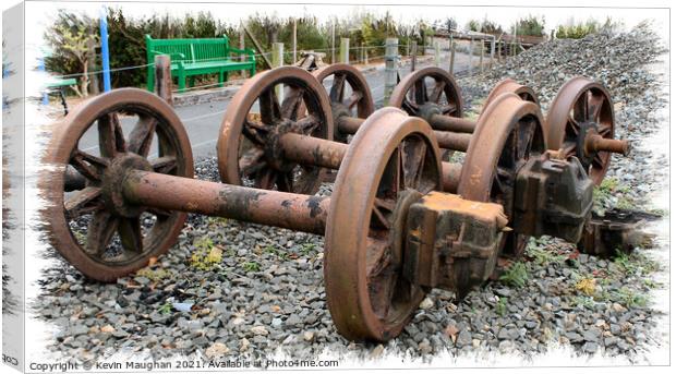Rusty Old Railway Wagon Wheels Canvas Print by Kevin Maughan
