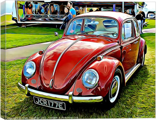 Volkswagen Beetle 1967 (Digital Cartoon Art) Canvas Print by Kevin Maughan