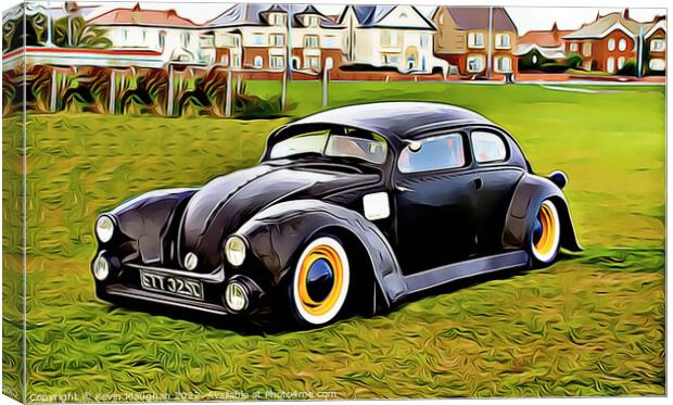 Volkswagen Beetle Customised (Digital Cartoon Art) Canvas Print by Kevin Maughan