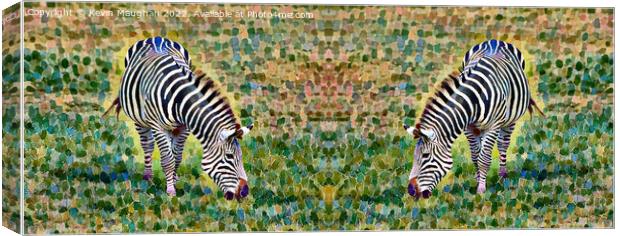Zebras (Digital Art Version) Canvas Print by Kevin Maughan