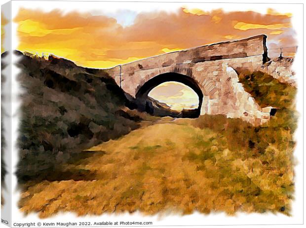Bridge On The Way To Tan Hill (Digital Art Version) Canvas Print by Kevin Maughan