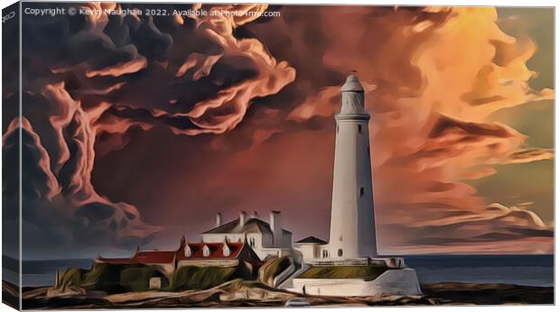 Abstract St Marys Lighthouse (Digital Art Version) Canvas Print by Kevin Maughan