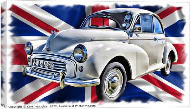 Cream Morris Minor takes center stage at Blyth Car Canvas Print by Kevin Maughan