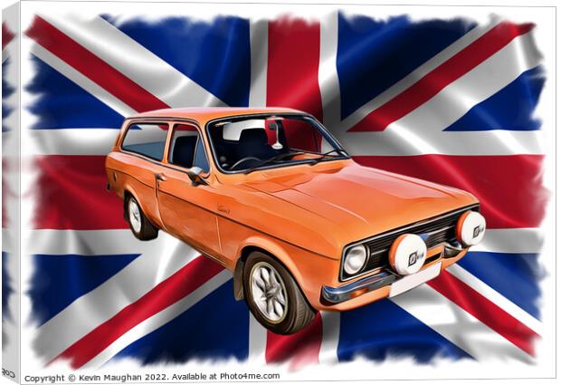 1977 Ford Escort Estate (Digital Art) Canvas Print by Kevin Maughan