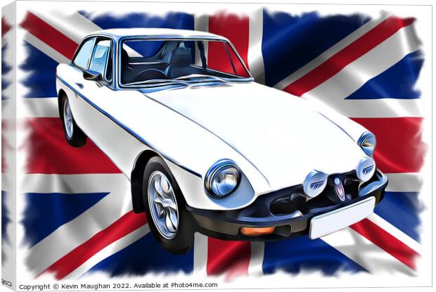 1973 MG Sports Car (Digital Art) Canvas Print by Kevin Maughan