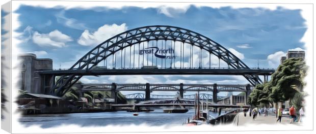 The Tyne Bridge (Digital Art) Canvas Print by Kevin Maughan