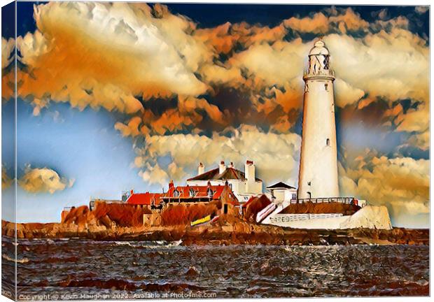 St Marys Lighthouse (Digital Art Version Canvas Print by Kevin Maughan