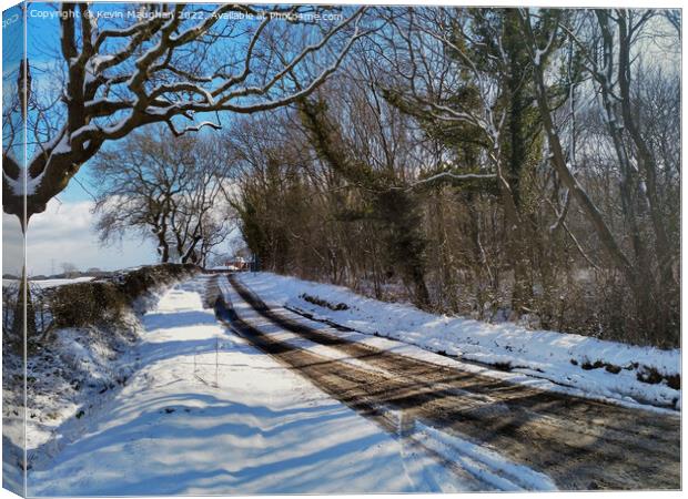 A Snowy Lane Near Morpeth Canvas Print by Kevin Maughan