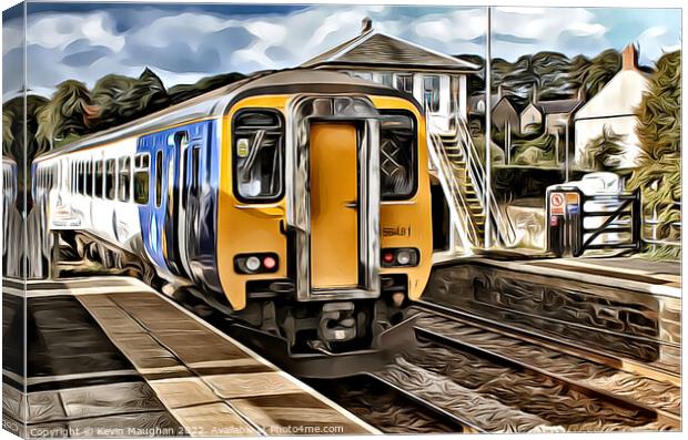 Northern Rail Train (Digital Art 1) Canvas Print by Kevin Maughan