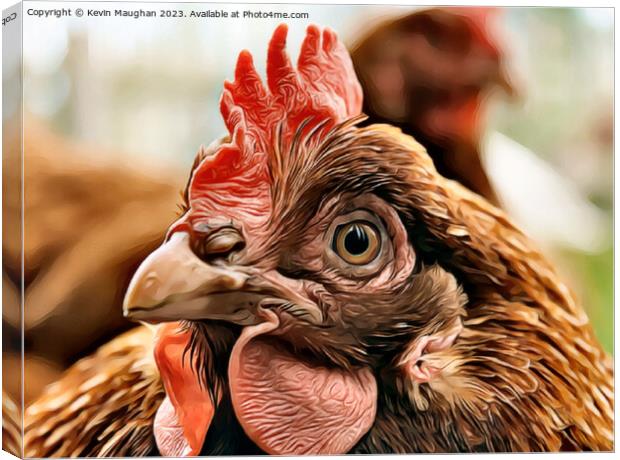 Vibrant Rooster Pose Canvas Print by Kevin Maughan