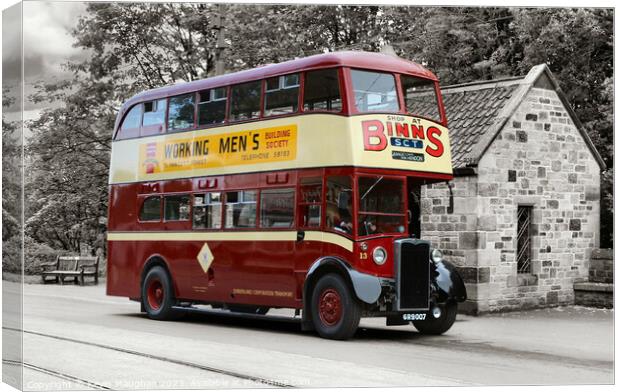 Red Double Decker Roaming Crossley 1947 Canvas Print by Kevin Maughan
