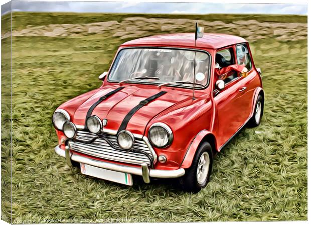 The Iconic Red Mini: The Italian Job Replica Canvas Print by Kevin Maughan