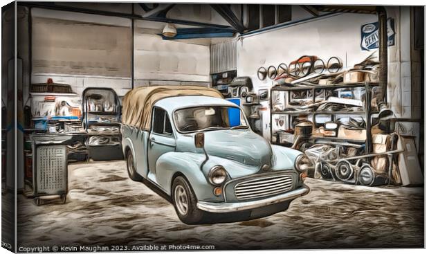 "Vintage Blue Morris 8 Pickup: A Timeless Beauty" Canvas Print by Kevin Maughan