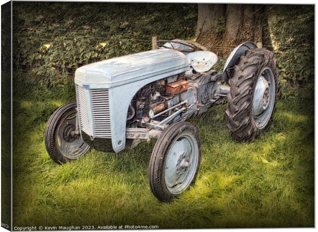 "Timeless Beauty: The Ferguson TEA 20 Tractor" Canvas Print by Kevin Maughan
