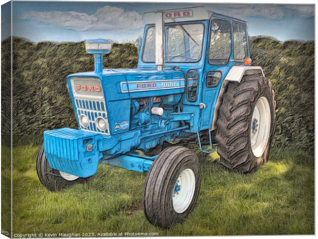 "Rustic Beauty: Ford 7000 Tractor" Canvas Print by Kevin Maughan