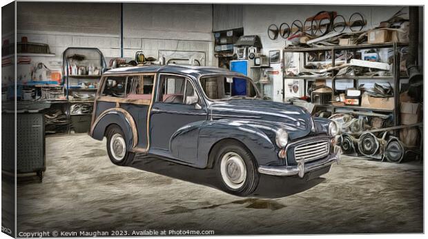 Vintage Charm in a Morris Minor Canvas Print by Kevin Maughan