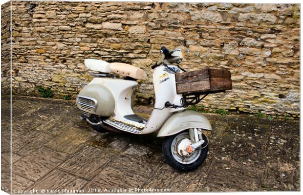 Vespa Douglas Scooter Canvas Print by Kevin Maughan