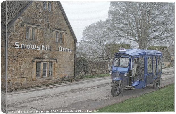 The Cotswold Tuk Tuk At Snowshill Canvas Print by Kevin Maughan