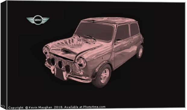 Austin Mini 1987 Chrome Effect Canvas Print by Kevin Maughan