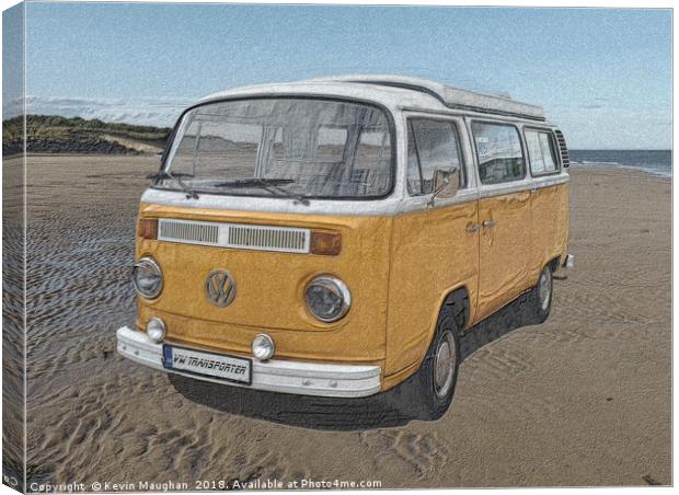 VW Transporter 1979 Sketch Canvas Print by Kevin Maughan