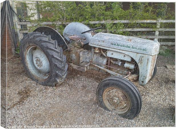 Old Tractor At Brocksbushes Farm Northumberland Canvas Print by Kevin Maughan