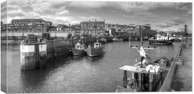 Fishing Boats at Seahouses Harbour - Panorama Canvas Print by Philip Brown