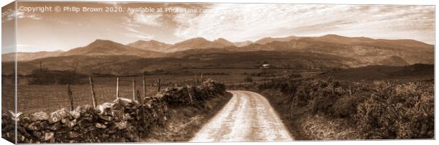Road to Paradise - Panorama - Sepia Version Canvas Print by Philip Brown