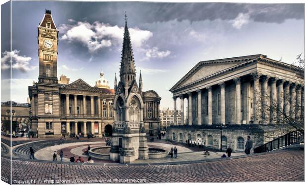 Birmingham Art Gallery & Town Hall 2011- Colour Canvas Print by Philip Brown