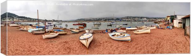 Boats on Teign River Beach, Teignmouth, Devon Canvas Print by Philip Brown