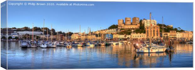 Torquay Harbor, Devon, Panorama Canvas Print by Philip Brown