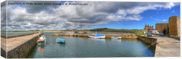 Beadnell Harbour, Northumbria_Panorama 1 Canvas Print by Philip Brown