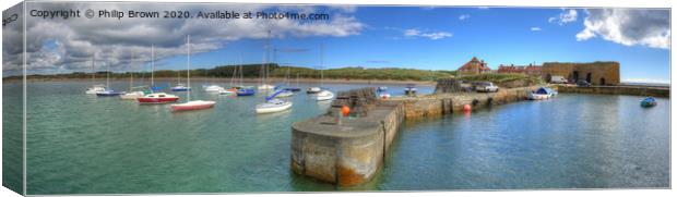 Beadnell Harbour, Northumbria_Panorama 2 Canvas Print by Philip Brown